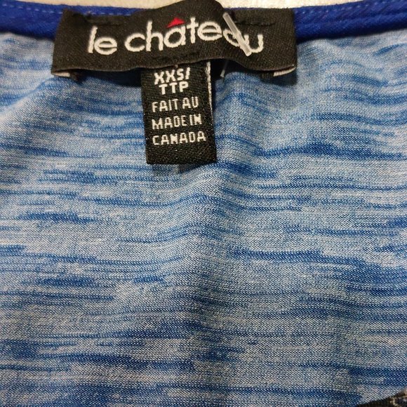 LE CHATEAU Women's Paisley Print Sleeveless Knit Top - Royal Blue/Black -XXS/TTP - Picture 6 of 6